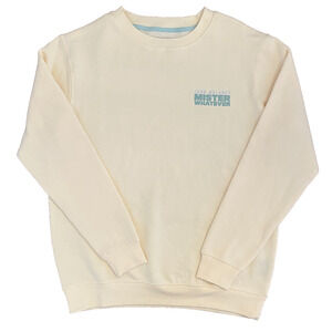 John Mulaney Mister Whatever Sweatshirt Cream Medium Oversized Pullover Fleece